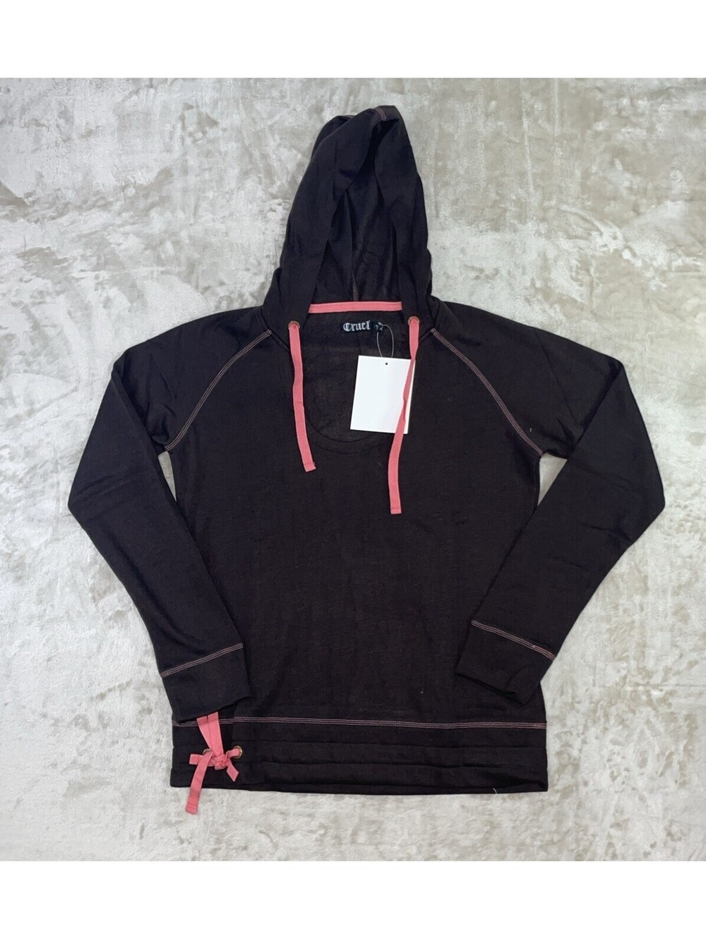 Cruel Denim Pullover Hoodie Brown/Pink Sweater Women’s Size Medium - Brand New!